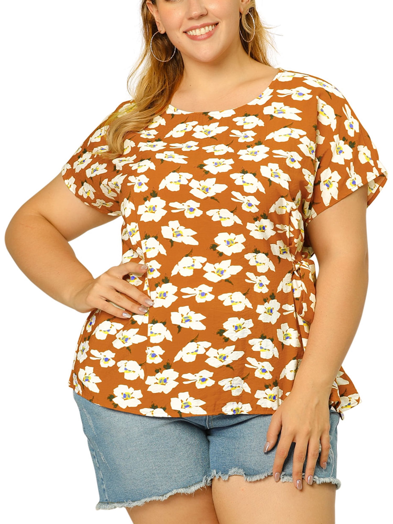 Women's Casual Summer Tops Plus Size Fashion Clothes Printed
