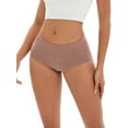 thumbnail image 1 of Unique Bargains Women's Plus Size High Waist Briefs Butt Lifter Shapewear Panties L Brown, 1 of 6