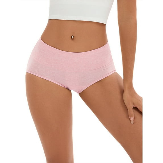 Unique Bargains Women's Plus Size High Waist Briefs Butt Lifter Shapewear Panties S Pink