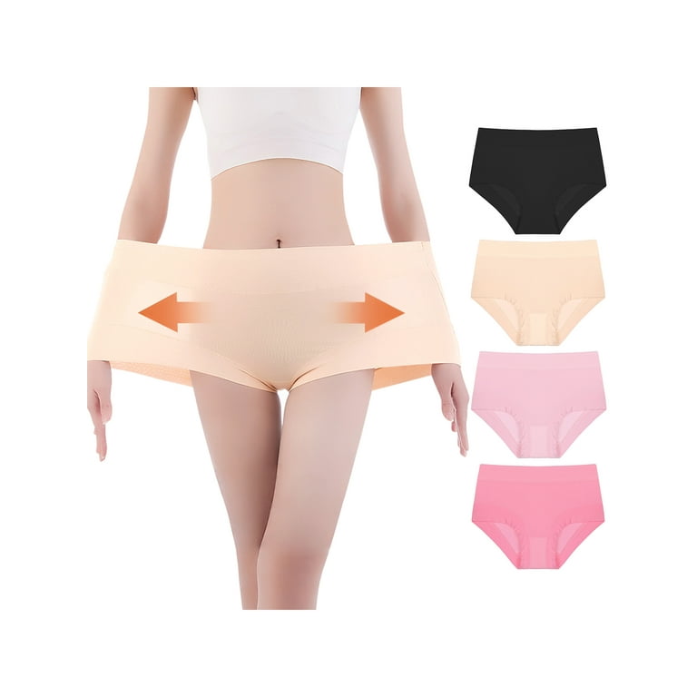 Unique Bargains Women's Plus Size High Waist Briefs Seamless Panties