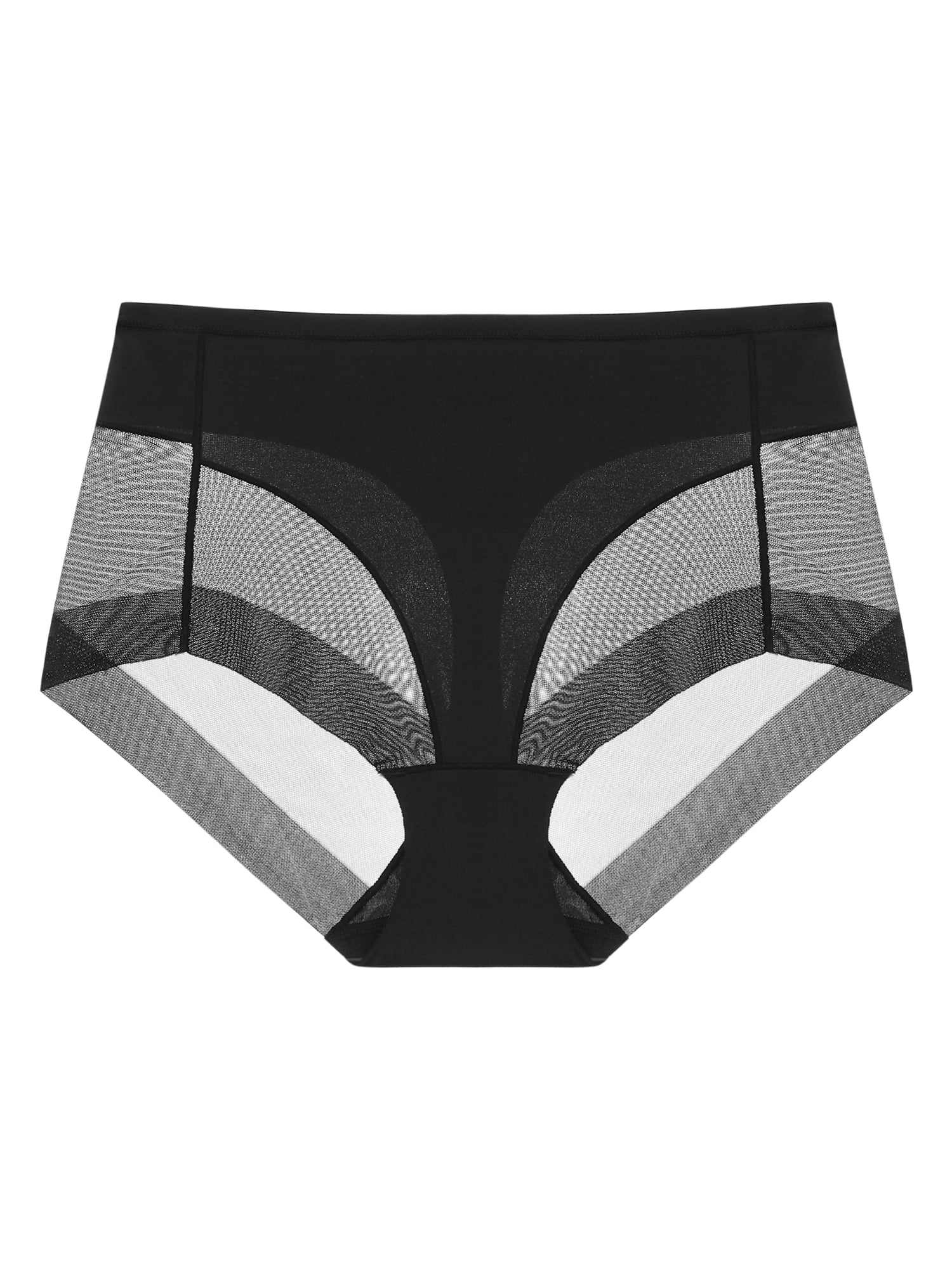 Unique Bargains Women's Plus Size Laser Cut Mesh High Rise Brief Stretchy Underwear Back M