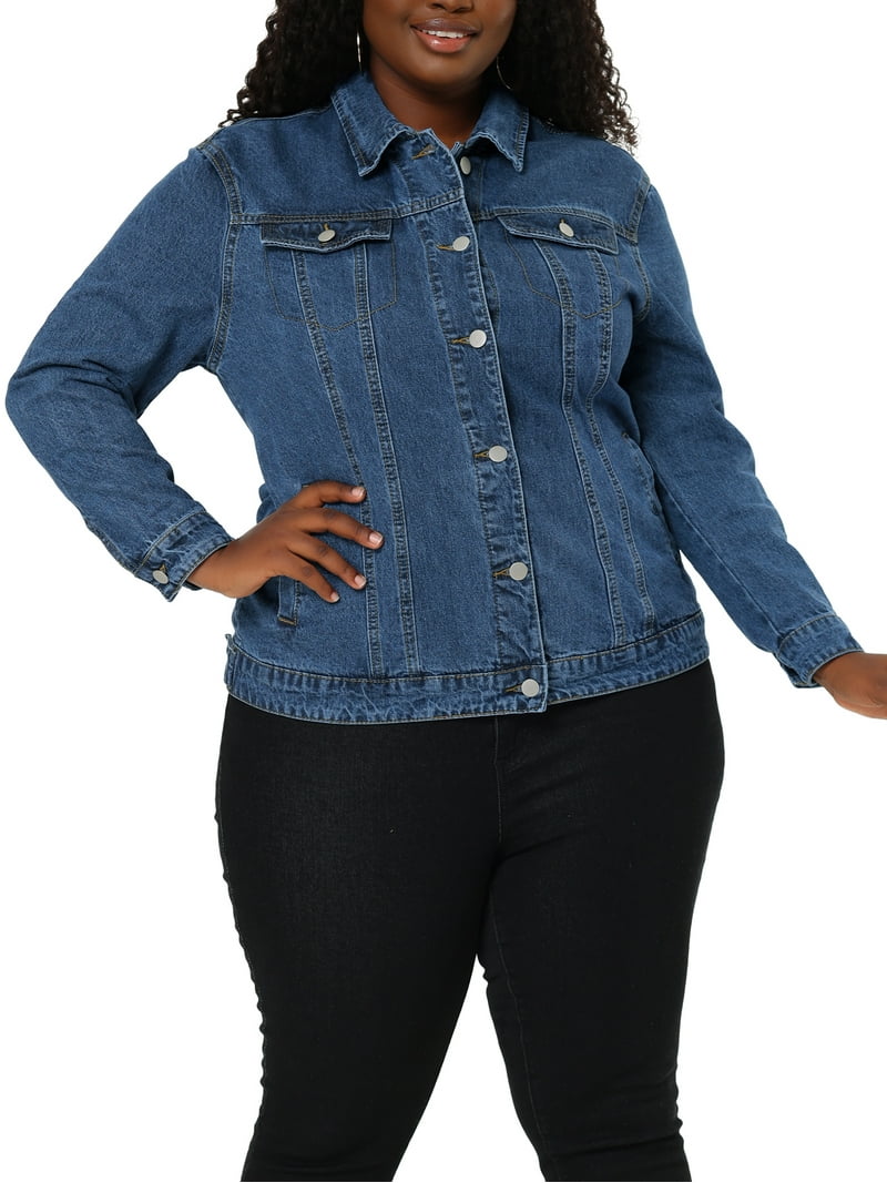 Bargains women's Plus Size Long Sleeve Denim Jacket
