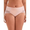 thumbnail image 1 of Unique Bargains Women's Plus Size Mid-Rise Lace Trim Brief Seamless Underwear Pink 1X, 1 of 6