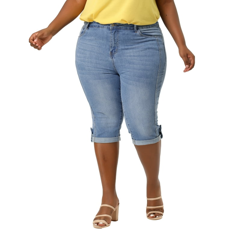 https://i5.walmartimages.com/seo/Unique-Bargains-Women-s-Plus-Size-Outfits-Skinny-Stretch-Jeans-Capri-at-Knee-Denim-Shorts_8711b6b1-670e-4ff2-8e9b-98fae6dcb9a2.0eefdc72fe4811669ed7dcf9550ab72b.jpeg?odnHeight=768&odnWidth=768&odnBg=FFFFFF