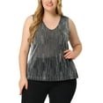 thumbnail image 1 of DARING DIVA Women's Plus Sequin Glitter Gradient Tank Club Party Vest 4X Silver, 1 of 6