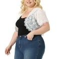 thumbnail image 1 of DARING DIVA Plus Size Sheer Shrug Floral Lace Shrugs Tops 4X Lightwhite, 1 of 6