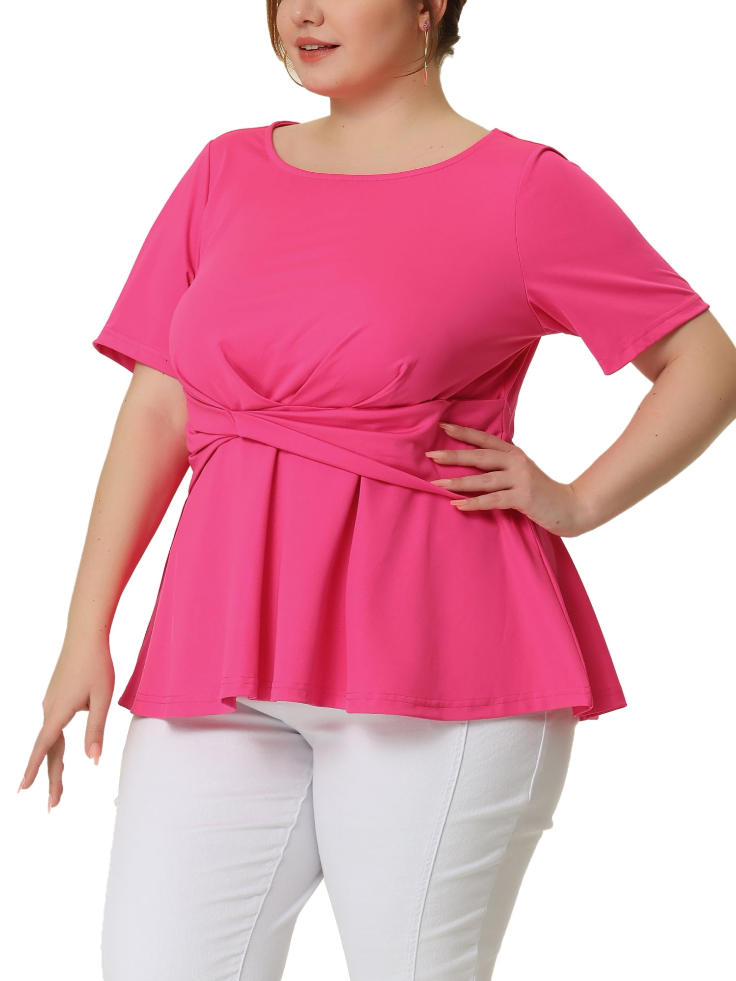 トップス muguet ripple sheer peplum blouse pink muguet（ミュゲ）の「ripple sheer peplum blouse（シャツ