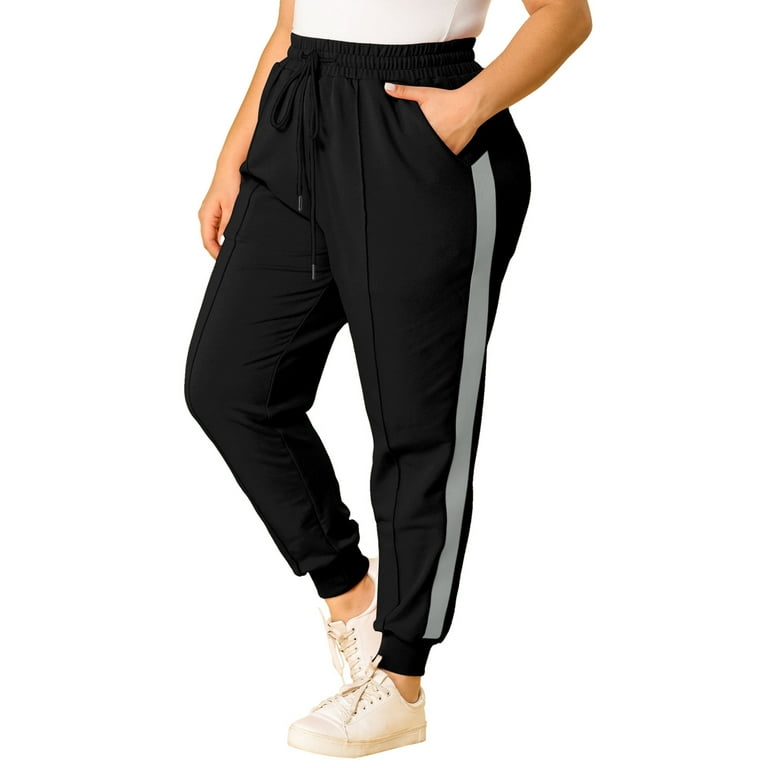 Unique Bargains Women's Plus Size Sweatpants Elastic Waist Joggers