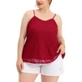 thumbnail image 1 of Unique Bargains Women's Plus Size Tops Lace Adjustable Strap Elegant Camisole, 1 of 6