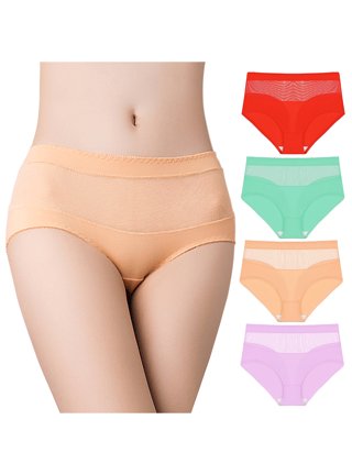 DODOING Women's Plus Size Tummy Control Panties Briefs 1-4 Pack, Soft  Cotton High Waist Breathable Brief Seamless Panties for Women 