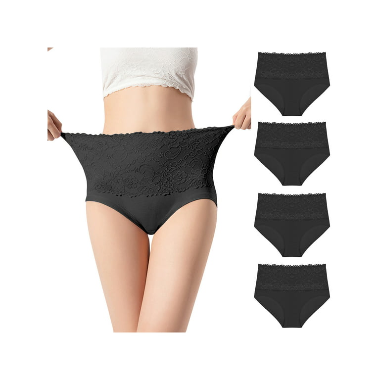 Unique Bargains Women's Plus Size Underwear Stretch Packs Lace