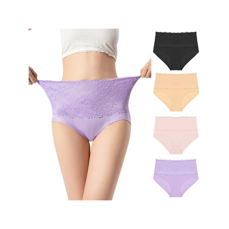 Unique Bargains Women's Plus Size Underwear Stretch Packs Lace High Rise  Comfort Briefs