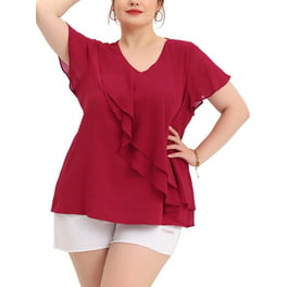 Catherines Women's Plus Size Curvy Collection French Twist Top