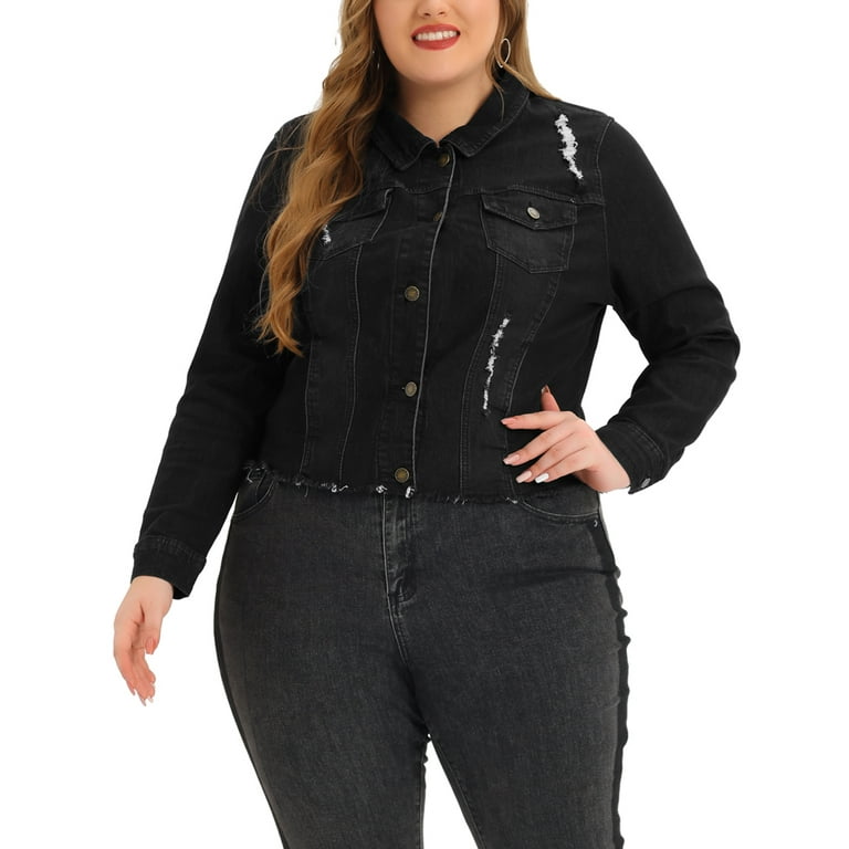 Walmart black shop denim jacket