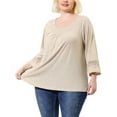 thumbnail image 1 of Unique Bargains Women's Plus Size Winter Kimono Long Sleeve Casual Top, 1 of 7
