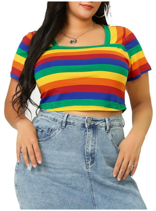 Rainbow Stripe Crop Top