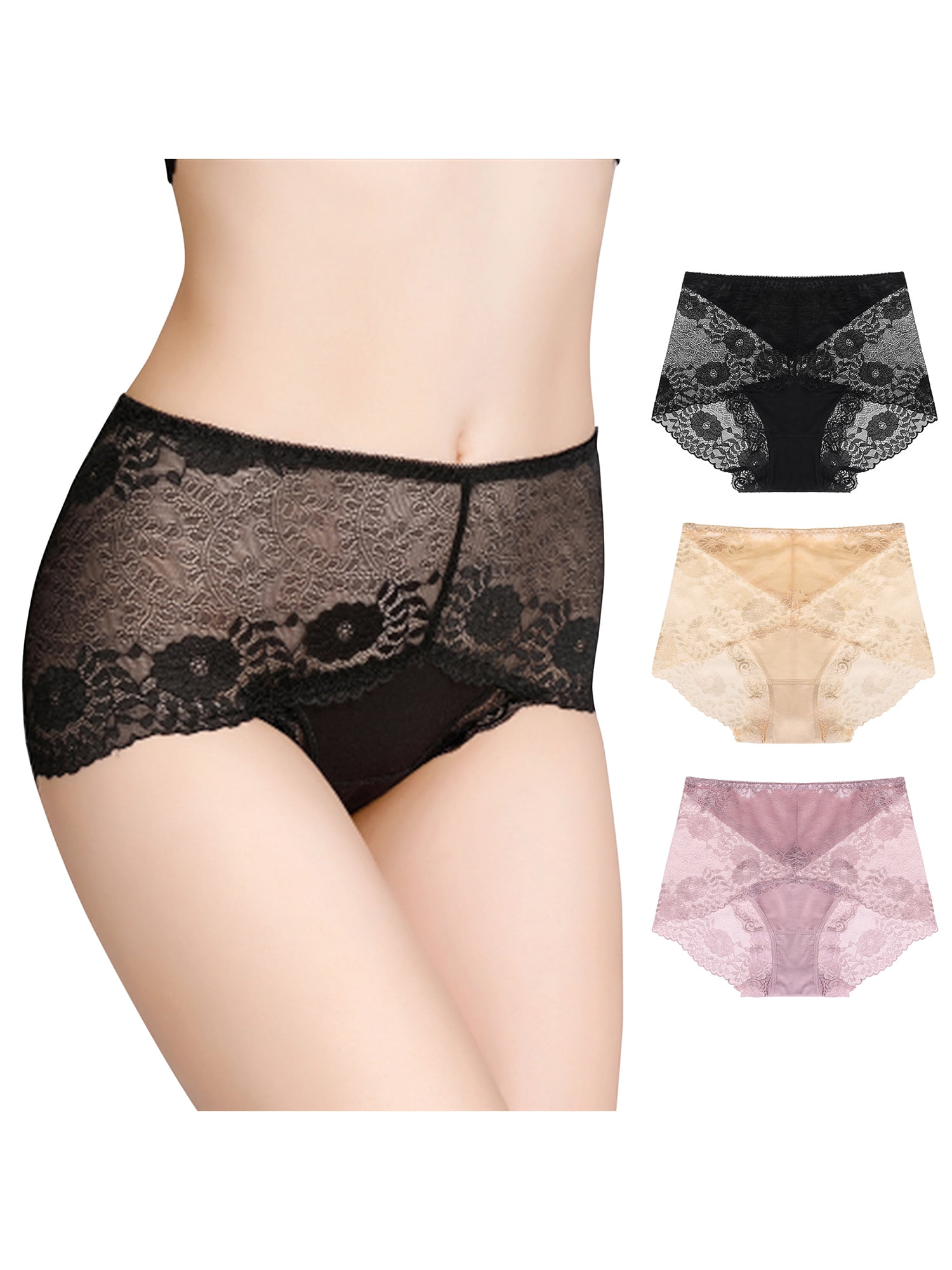 linqin Ladies Briefs Mid Waist Hipster Panties Breathable Sweatproof  Underwear Leaves Flowers Underwear for Women at  Women's Clothing  store
