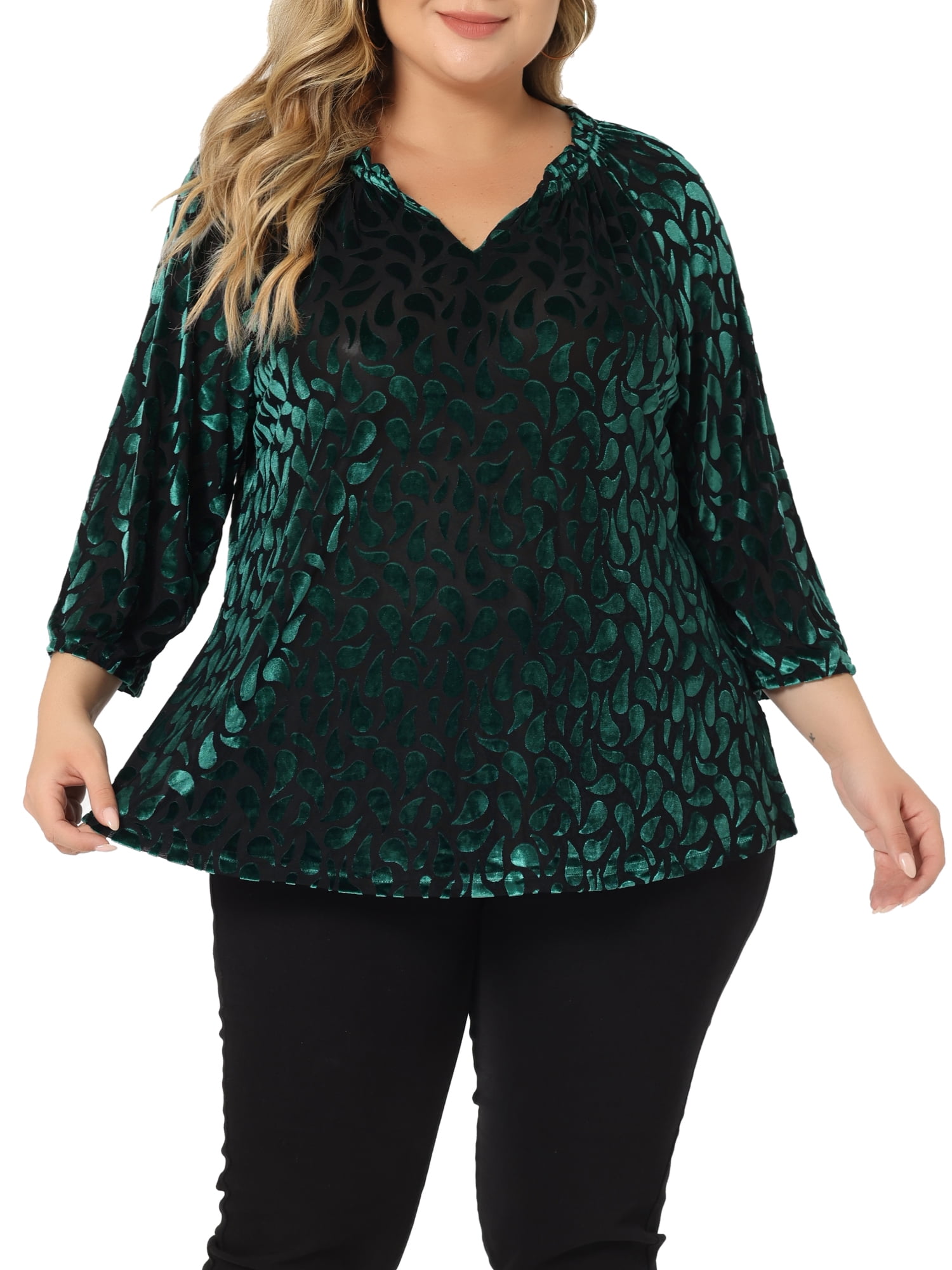 dark green peplum top