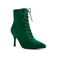 thumbnail image 1 of Unique Bargains Women's Pointy Toe Lace Up Side Zip Stiletto Heels Ankle Boots, 1 of 7