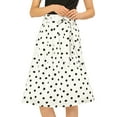 thumbnail image 1 of Unique Bargains Women's Polka Dots Belted Elastic Waist Vintage Midi A-Line Skirt XS White-Polka Dot, 1 of 7