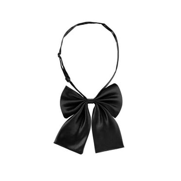 Unique Bargains Women's Pre-Tied Bowknot Bow Tie Adjustable Bowtie Solid Color Black