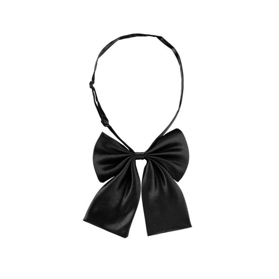 Unique Bargains Women's Pre-Tied Bowknot Bow Tie Adjustable Bowtie Solid Color Black