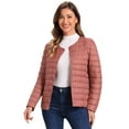 thumbnail image 1 of Unique Bargains Women's Puffer Lightweight  Packable Long Sleeve Coat XS Light Red, 1 of 6
