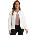 thumbnail image 1 of Unique Bargains Women's Puffer Lightweight  Packable Long Sleeve Coat XS White, 1 of 6
