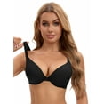 thumbnail image 1 of Unique Bargains Women's Push Up Underwire Seamless Soft Bras Black 38 C, 1 of 6