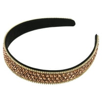 Unique Bargains Women's Rhinestone Headband 1 Inch Wide Champagne