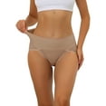 thumbnail image 1 of DARING DIVA Women's Ribbed High Leg Underpants Available In Plus Size XL Camel, 1 of 6