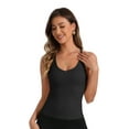 thumbnail image 1 of Unique Bargains Women's Ribbed Slim-Fit Camisoles Deep V Neck Comi Tank Tops M Black, 1 of 6