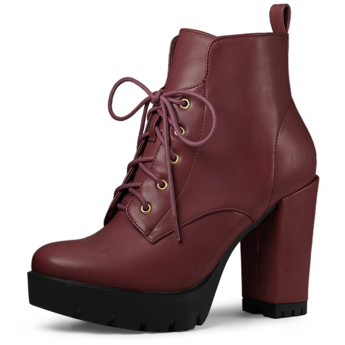 Burgundy platform ankle boots online