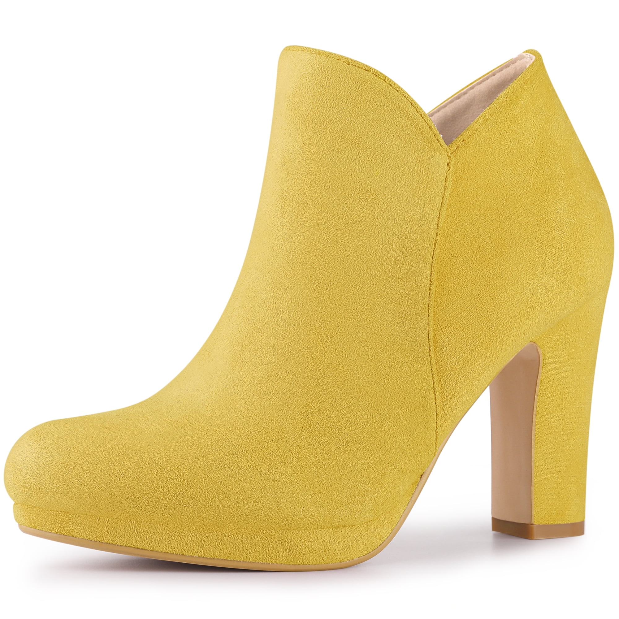 Yellow chunky boots sale