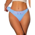 thumbnail image 1 of Unique Bargains Women's Satin Bikini Panties Elastic Lace Waist Thongs Underwear L Bright Blue, 1 of 6