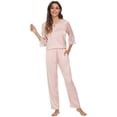 thumbnail image 1 of Unique Bargains Women's Satin Lounge with Pants Nightwear Pajama Sleepwear Sets, 1 of 5