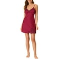 thumbnail image 1 of Unique Bargains Women's Satin Summer Pajama Sexy Nightgown Lingerie Dress, 1 of 5