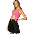 thumbnail image 1 of Unique Bargains Women's Sexy Sleeveless Club Party Crop Cami Top XL Hot Pink, 1 of 6