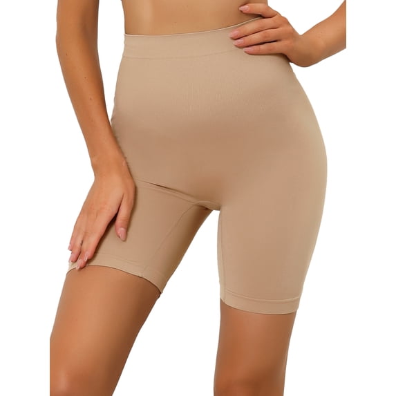 Unique Bargains Women's Shapewear Slip Shorts Thigh Slimmers Tummy Knickers Panty S Beige