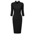 thumbnail image 1 of DARING DIVA Sheath Zipper Collar Pencil Dress S Black, 1 of 6