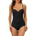 thumbnail image 1 of Unique Bargains Women's Shoulder Strap Full Bodysuit Shaping Leotard Jumpsuit Black S, 1 of 6
