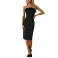thumbnail image 1 of Unique Bargains Women's Sleeveless Evening Party Bodycon Off Shoulder Tube Dress Black M, 1 of 6