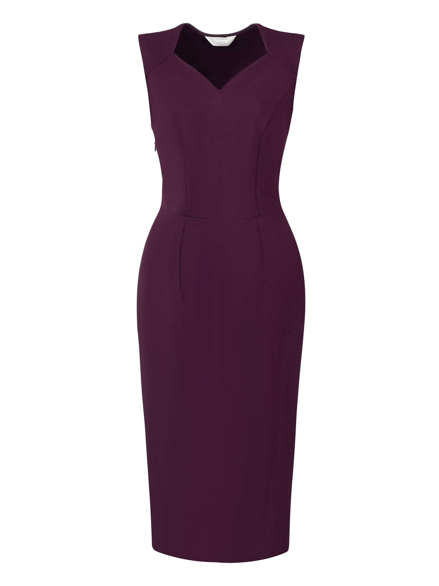 Unique Bargains Women's Work Sheath Sweetheart Neck Sleeveless Pencil Dress S Purple