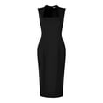 thumbnail image 1 of DARING DIVA Pencil Sleeveless Square Neck Bodycon Dress S Black, 1 of 6