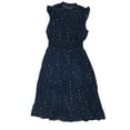 thumbnail image 1 of Unique Bargains Women's Sleeveless Smocked Waist Gilding Metallic Stars Chiffon Dress XS Dark Blue, 1 of 6