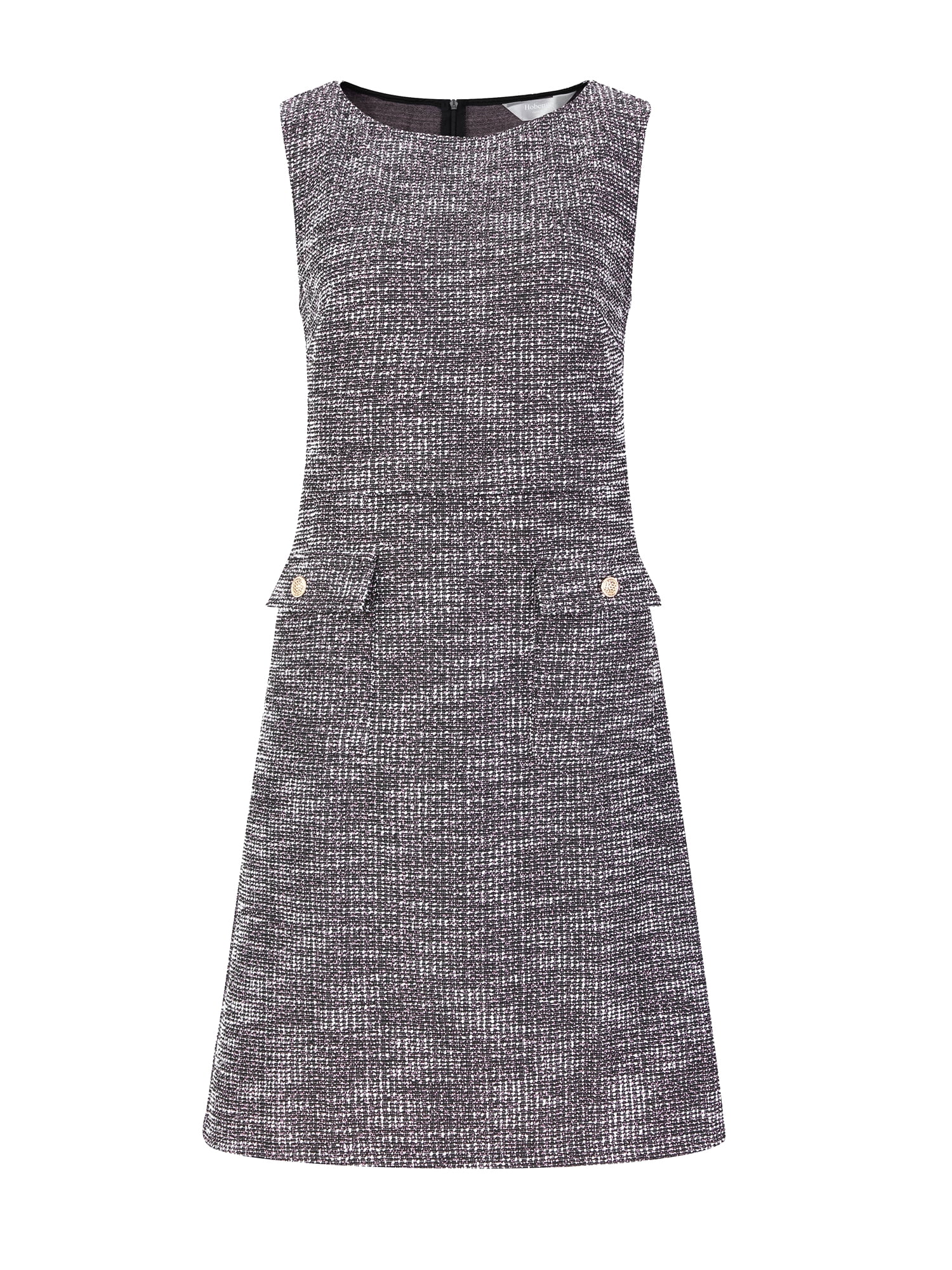 DARING DIVA Women's Sleeveless Tweed Boat Neck Sheath Dress M Pink Black