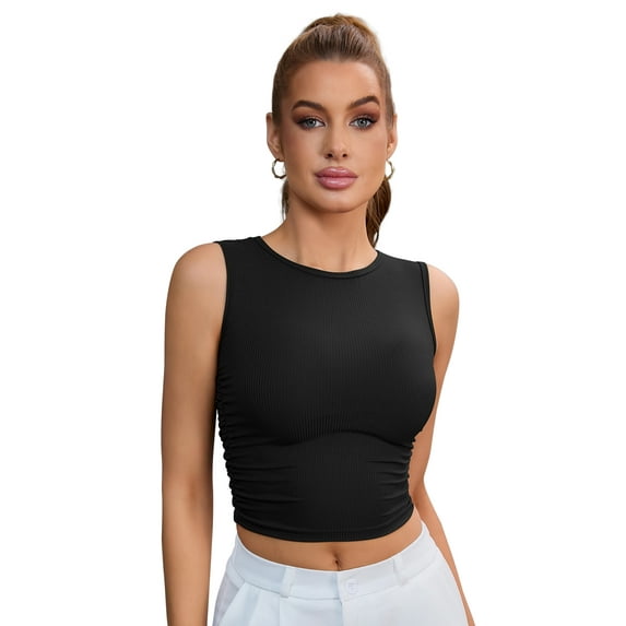 DARING DIVA Women's Sleeveless Waist Control Shaping Workout Vest Black XL