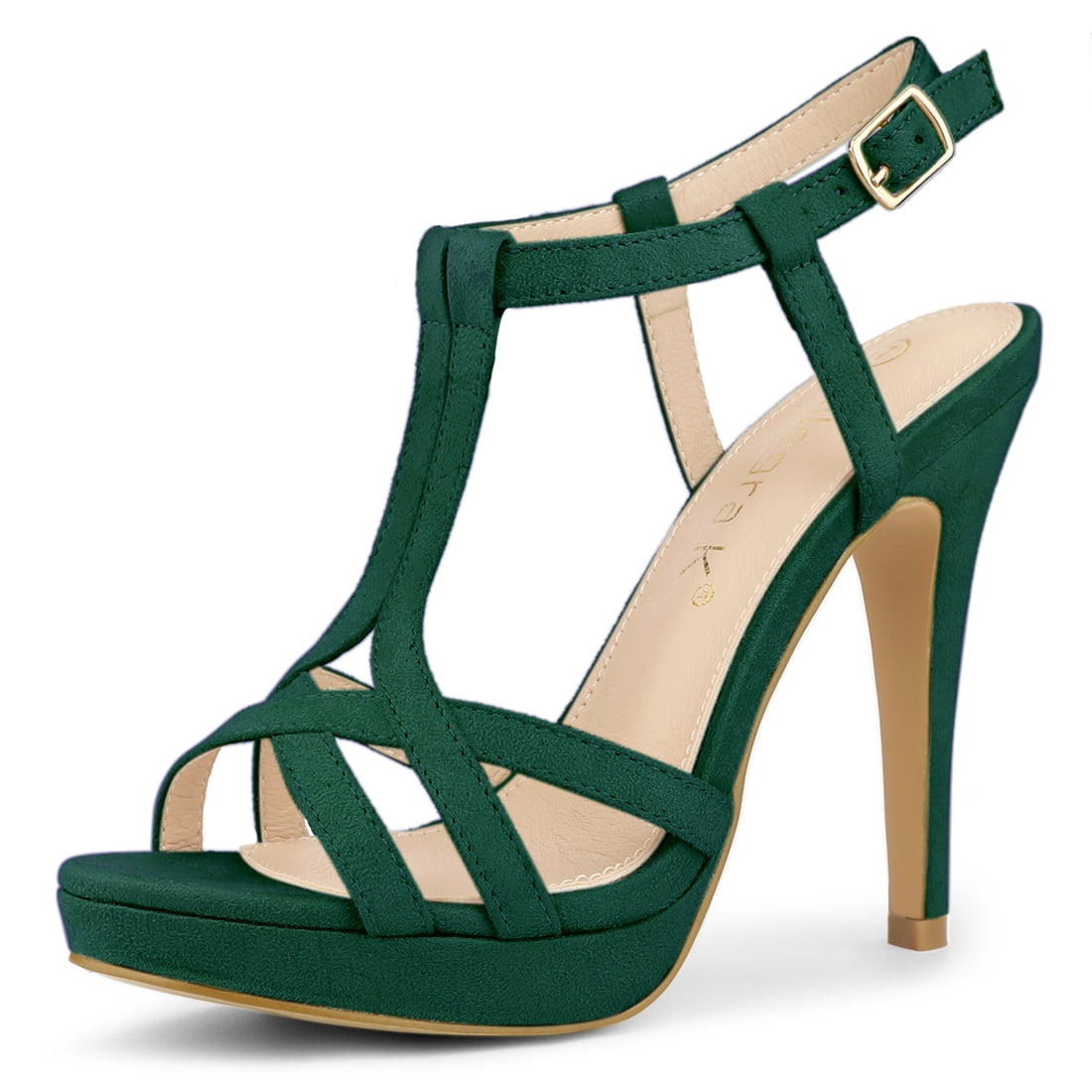 DARING DIVA Women's Slingback Stiletto Heel Sandals Emerald Green US 7/UK 5/EU 38