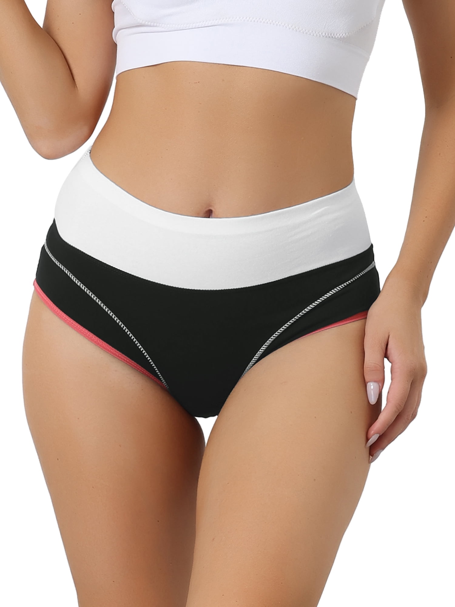 Unique Bargains Women's Soft High Waist Underwear Stretch Briefs Underpants XL Black