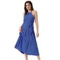 thumbnail image 1 of Unique Bargains Women's Solid Color Loose Swing Casual Sleeveless A-Line Summer Dress S Royal Blue, 1 of 6